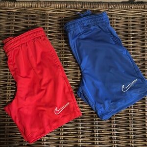 Nike Kids Active Shorts in Red and Blue Size Small